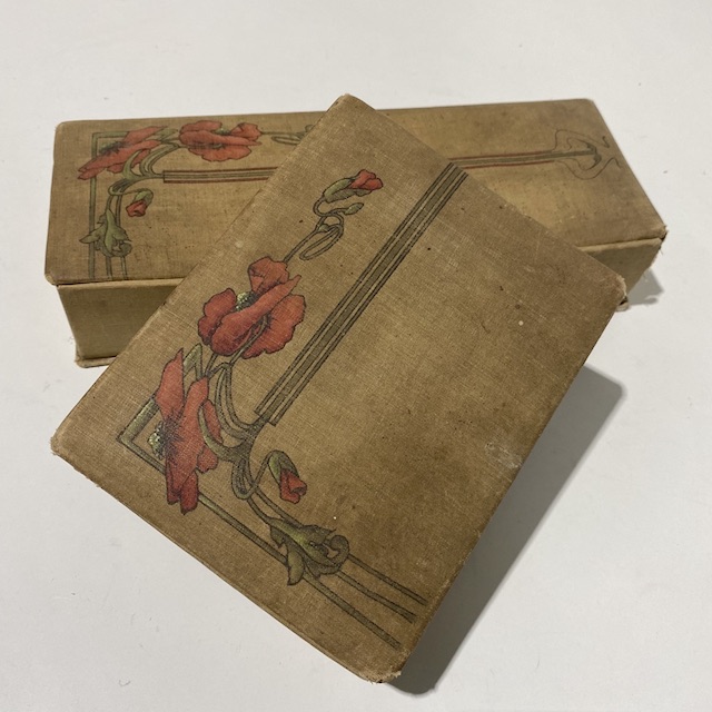 BOX, 1940s Fabric Poppy Trinket or Jewel